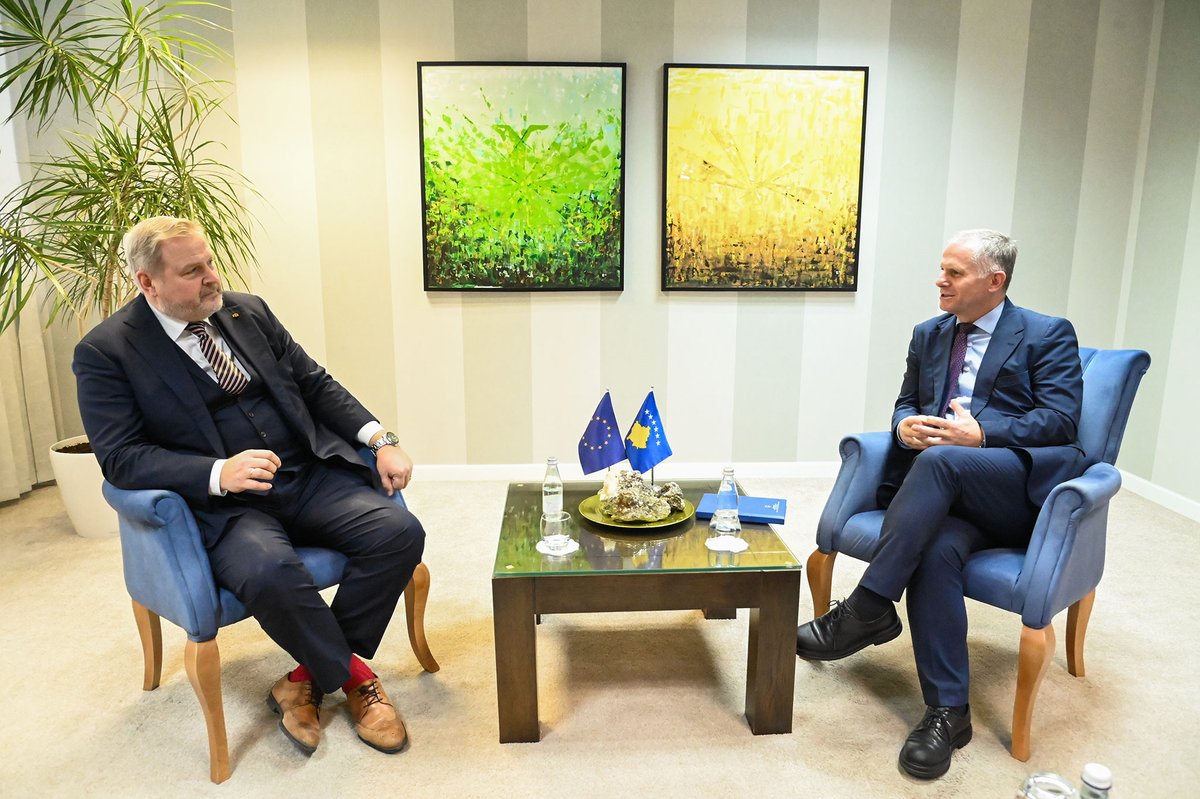 BislimiBesnik's tweet photo. Welcomed today the new Rapporteur for Kosova in the @Europarl_EN @RihoTerras. Emphasized the democratic progress &amp; sustainable economic growth of our country, as well as the importance of the path towards membership in the EU. Looking forward to our fruitful cooperation. 🇽🇰🇪🇺 https://t.co/UP7v1GAwhD