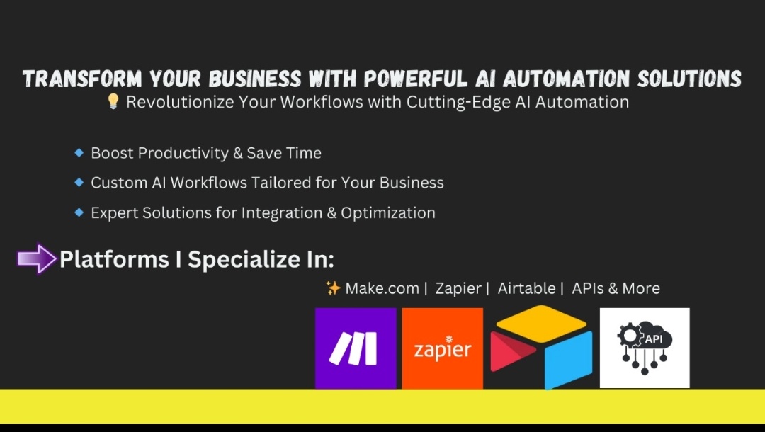 webtech_rajveer's tweet photo. Hey everyone! 🚀 Just created my new gig template for AI Automation services on Fiverr. What do you think? 🤔 Feedback is welcome! 
If you can make it even better, I’d love to see your ideas. Let’s collaborate! 💡 #AIAutomation #FiverrGig #FeedbackNeeded https://t.co/1cVRrMM0fF