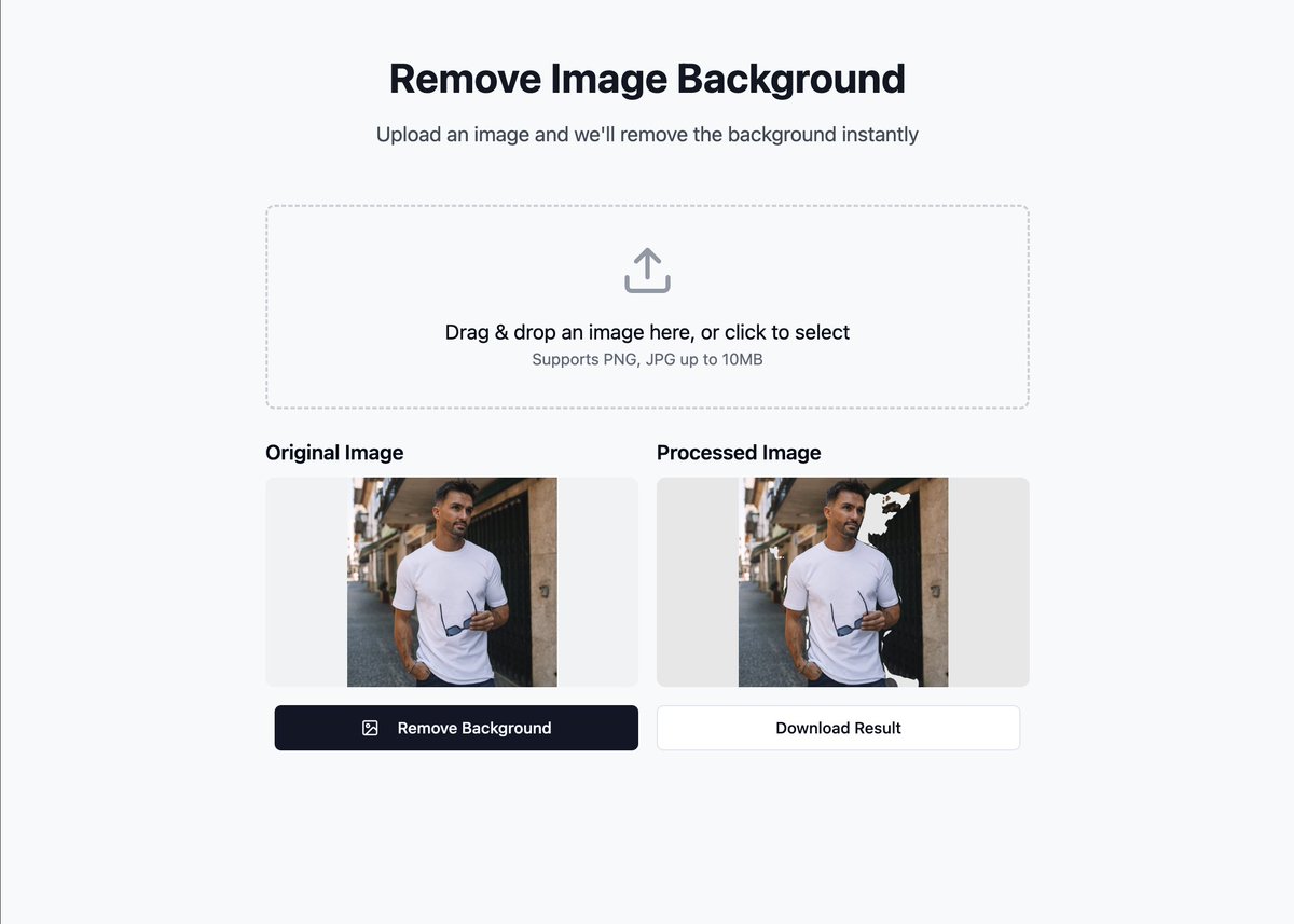 sarthaklangde's tweet photo. @lovable 5/ @lovable actually created an app that worked for background removal without much fuss 🎉

PS: the background removal itself isn't that great but that's cause of the simple npm package being used. https://t.co/TqlUuudHbu