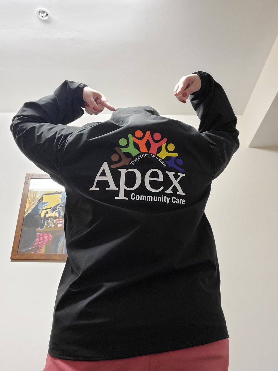 ApexCCCT's tweet photo. Look out, CT, here we come! Donning our new outreach jackets, the Prevention team is ready to hit the road running! Keep an eye out for us in western CT and never be afraid to come up to someone you see wearing one of our Apex outreach jackets! https://t.co/ljgNObROuY