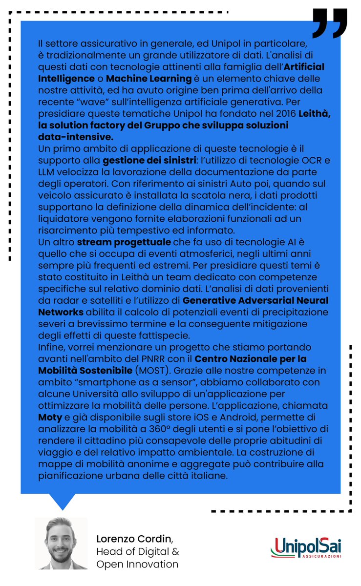Intelligenza artificiale al servizio dell’innovazione: scorri il carosello per leggere le  testimonianze di <a href="/RegLombardia/">Regione Lombardia</a>, <a href="/snam/">Snam</a>, Lactalis Italia e @UnipolSai 🚀