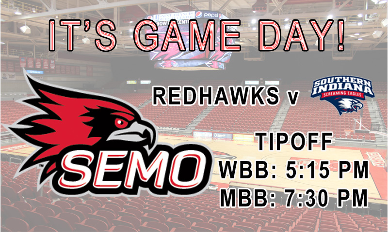 Get ready for an epic night of basketball as your SEMO Redhawks face off against the Southern Indiana Screaming Eagles in a thrilling doubleheader! First, catch the women’s team at 5:15 PM, followed by the men’s team at 7:30 PM for a night of intense basketball action!! 🔥🏀