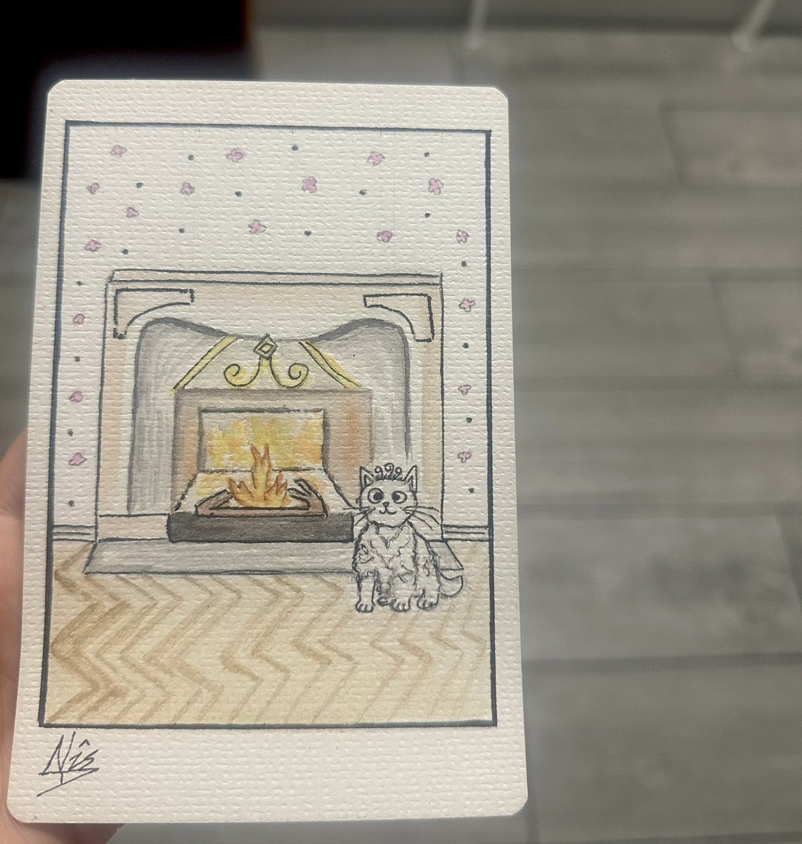 thecatdirect's tweet photo. Fireplace 🔥🐈
Handmade original watercolour painting, 10x15cm on card 

#cat #cats #art #painting #watercolorpainting #watercolour #catart #fireplace #homesweethome #kitty #kitten #curlycat https://t.co/7ohVNHnqNX