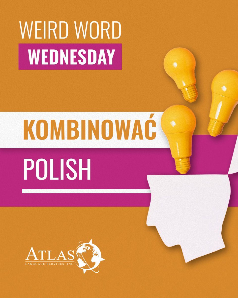 Kombinować: the Polish art of solving problems with a dash of creativity and a sprinkle of cheekiness. Think outside the box? Nah, kombinować your way through it! 😉

#WeirdWordWednesday #AtlasLS #Translation #Polish
