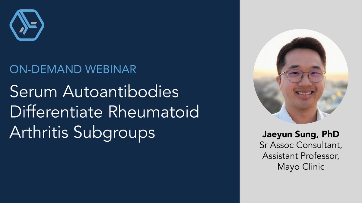 Unlock the Power of Antibody Profiling—On-Demand Webinar! Join Dr. Jaeyun Sung (<a href="/MayoClinic/">Mayo Clinic</a>) to explore how autoantibody profiling is transforming rheumatoid arthritis research and advancing precision medicine.
📺 Watch Now: labroots.com/ms/webinar/ser…

#Biomarkers #PrecisionMedicine