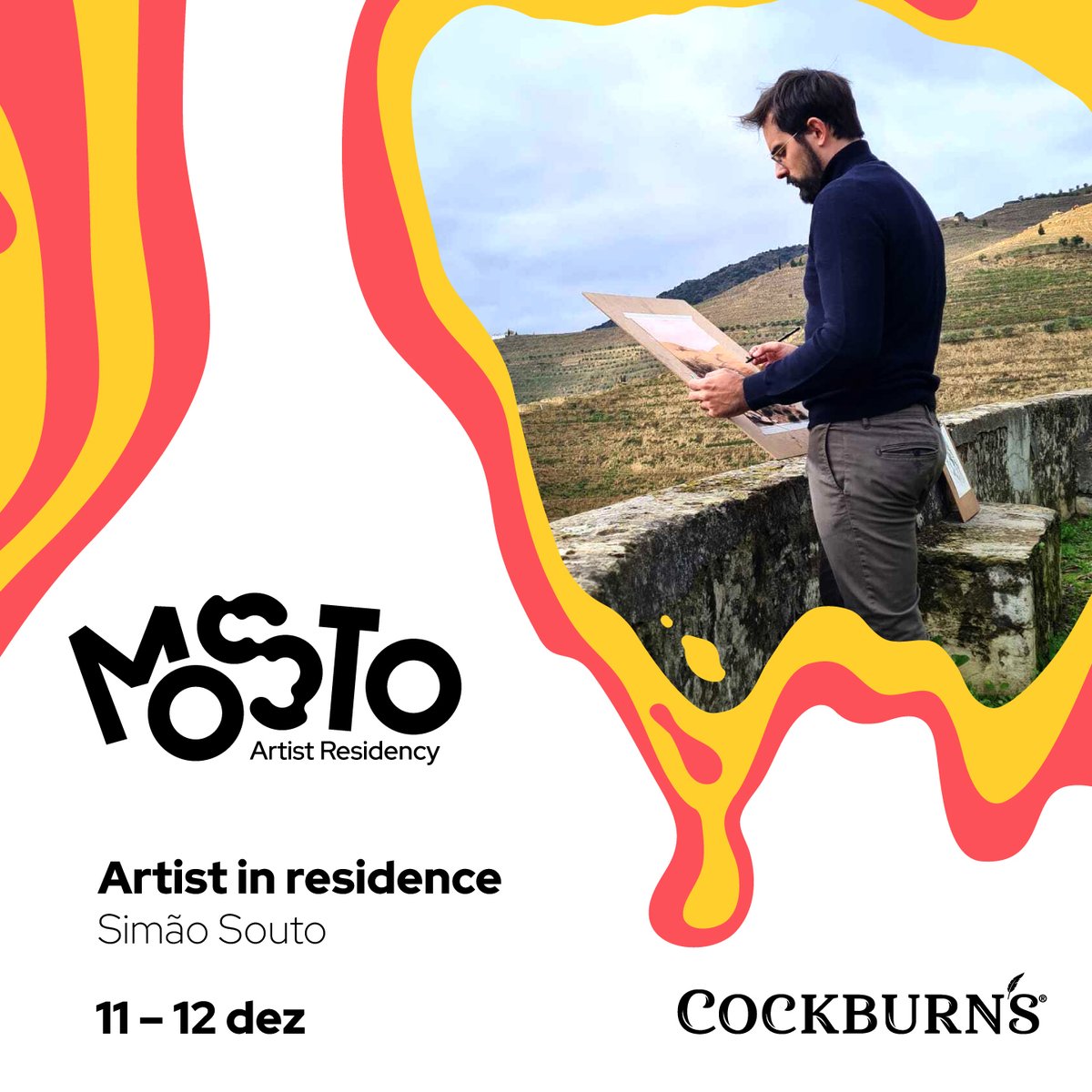 Our second MOSTO artist-in-residence, Simão Souto, has arrived at Quinta dos Canais! 🍇

Braving the chilly mountain air at our home in the Douro for two weeks, Simão has only one task: create. We’ll keep you updated with how he gets on! 🎨