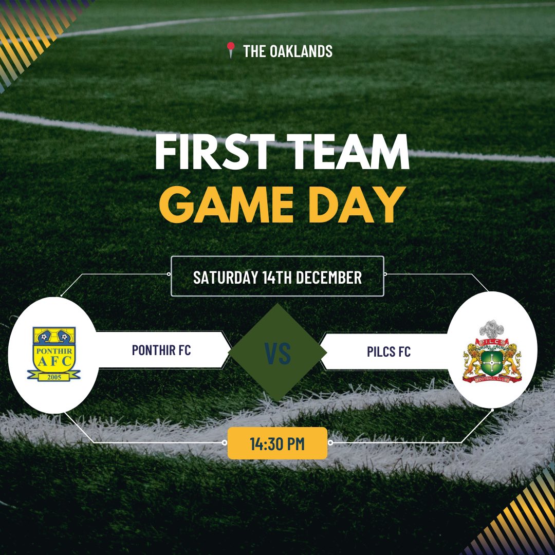 Up next ➡️ This weekend, our first team travel to  The Oaklands to play Ponthir FC. Kick off: 2:30pm! 💚