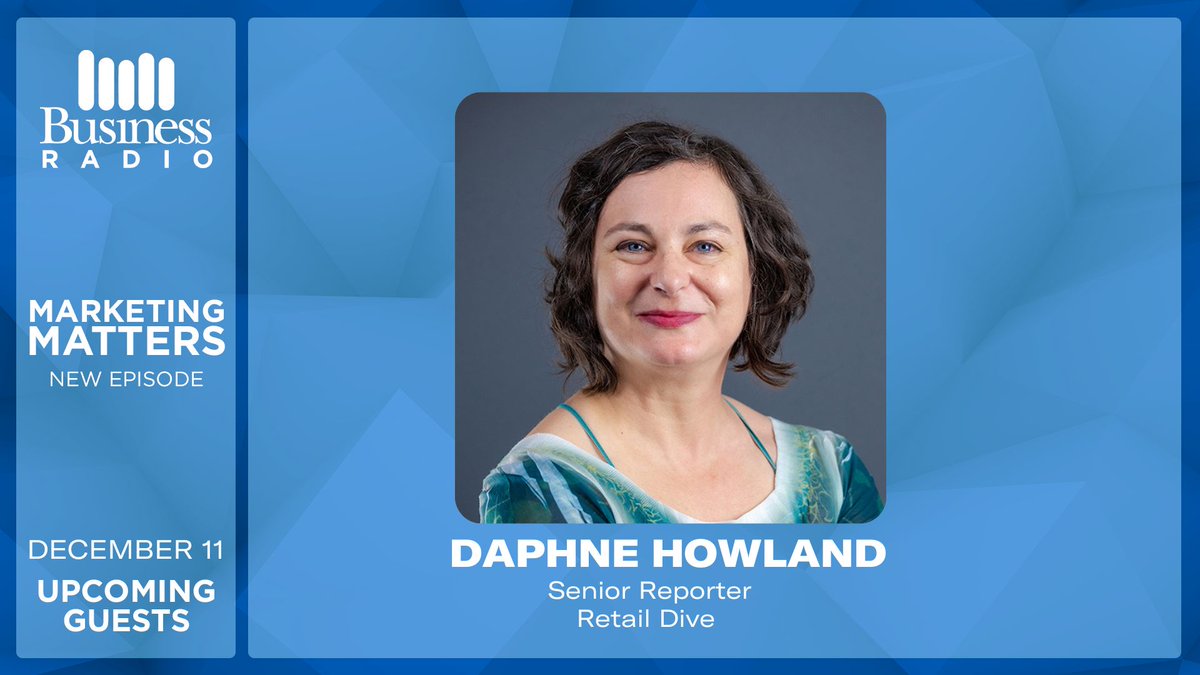 Wharton Marketing Matters (@sxmmarketing) on Twitter photo 📣Marketing News of the Week - TODAY at 5pm ET with <a href="/RetailDive/">Retail Dive</a>'s <a href="/DaphneHowland/">Daphne Howland</a>!
- <a href="/LordandTaylor/">Lord + Taylor</a>'s Comeback🔄
- <a href="/VictoriasSecret/">Victoria's Secret</a> Turns Focus to #GenZ👙
- #BlackFriday Winners & Losers📈📉
🔊Tune in on <a href="/SXMBusiness/">SiriusXM Business Radio</a>🔊 📣Marketing News of the Week - TODAY at 5pm ET with <a href="/RetailDive/">Retail Dive</a>'s <a href="/DaphneHowland/">Daphne Howland</a>!
- <a href="/LordandTaylor/">Lord + Taylor</a>'s Comeback🔄
- <a href="/VictoriasSecret/">Victoria's Secret</a> Turns Focus to #GenZ👙
- #BlackFriday Winners & Losers📈📉
🔊Tune in on <a href="/SXMBusiness/">SiriusXM Business Radio</a>🔊