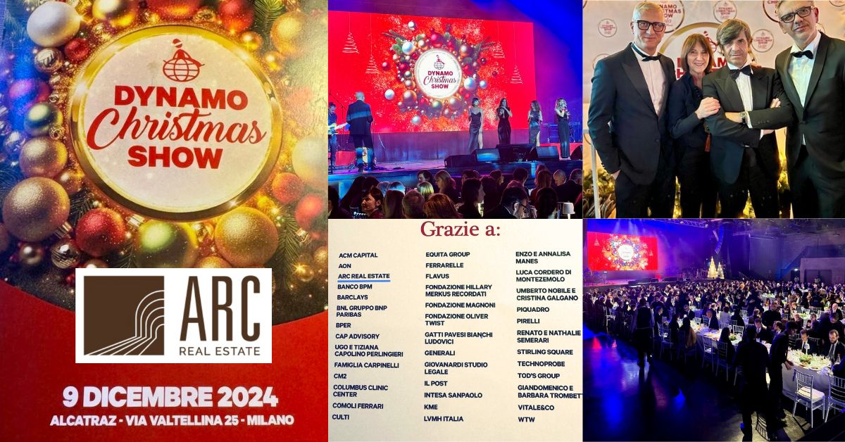 ARC_RealEstate's tweet photo. "🎄 Siamo felici di sostenere Dynamo Christmas Show per il terzo anno consecutivo! Un’iniziativa che supporta bambini e famiglie colpite da gravi patologie, offrendo momenti di gioia e speranza. #DynamoCamp #Solidarietà #Filantropia #ARC" https://t.co/rNhnAcRTlZ