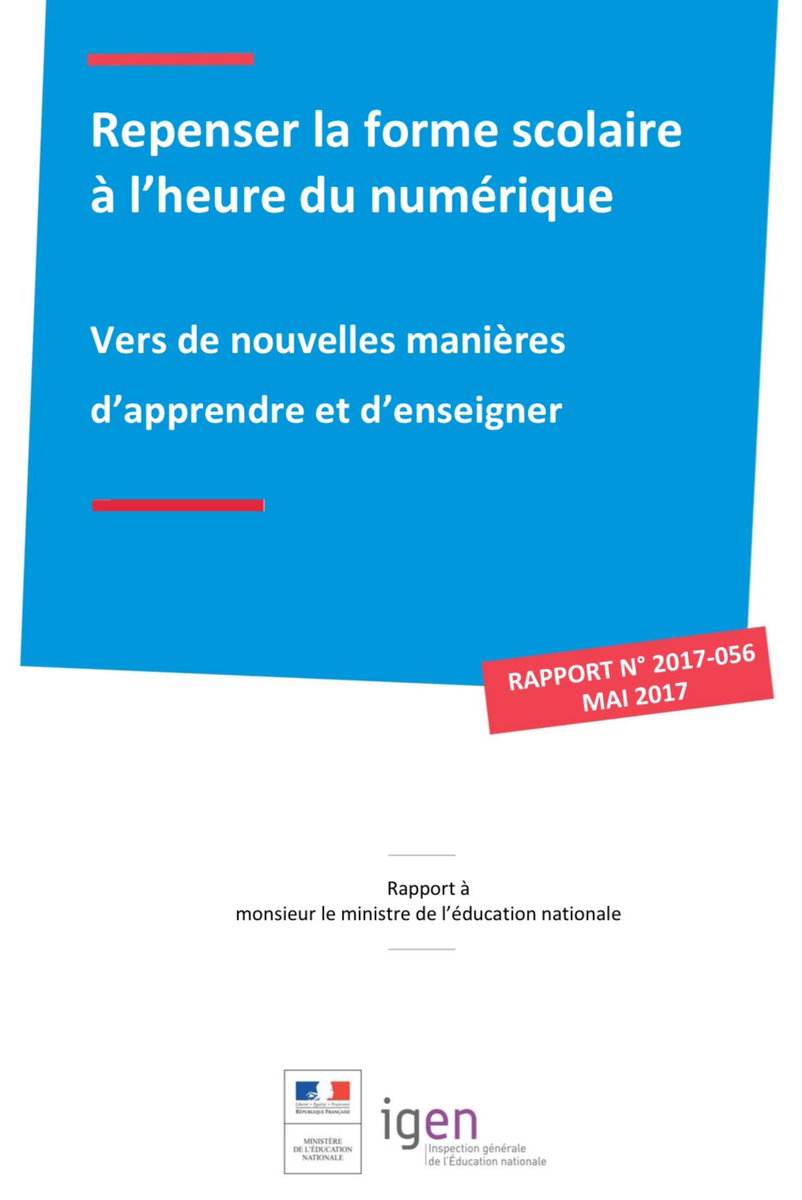 📍Repenser la #FormeScolaire à l'heure du numérique : vers de nouvelles manières d'apprendre et d'enseigner

✅ Concevoir des espaces plus adaptés à la mise en place de projets dans l’enseignement des #ArtsPlastiques 

👉education.gouv.fr/media/10535/do…
