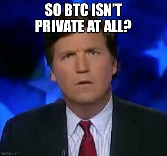 AdLunam9's tweet photo. Tucker’s face when he learns the truth about $BTC and $XMR https://t.co/sIBDSD3X1r