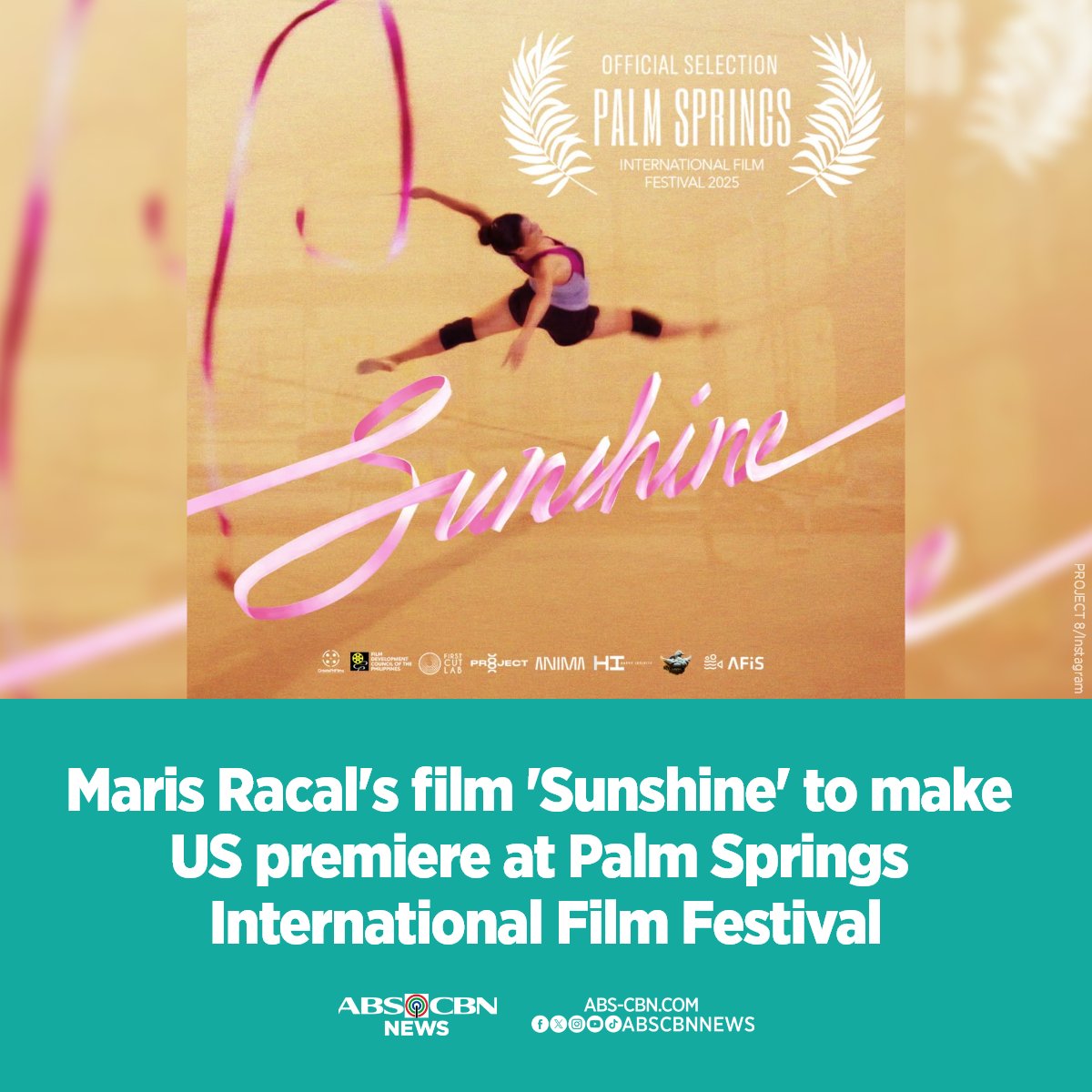 Maris Racal's film "Sunshine" will make its US premiere at the Palm Springs International Film Festival.

READ: abs-cbn.com/entertainment/…