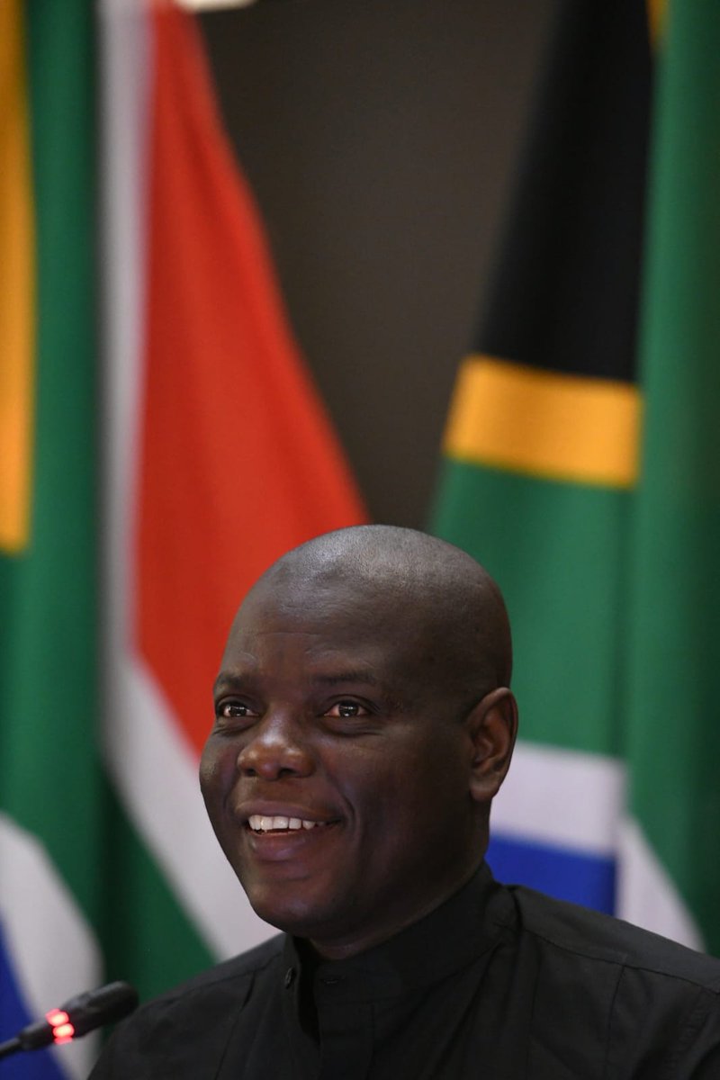 DIRCO_ZA's tweet photo. Minister Ronald Lamola reaffirmed South Africa’s commitment to strengthening African partnerships, prioritising interests, fostering peaceful resolutions, and boosting trade during his remarks to African Heads of Mission.
#AfricanDiplomacy
#UnityInAfrica https://t.co/ddb4ORg2nj