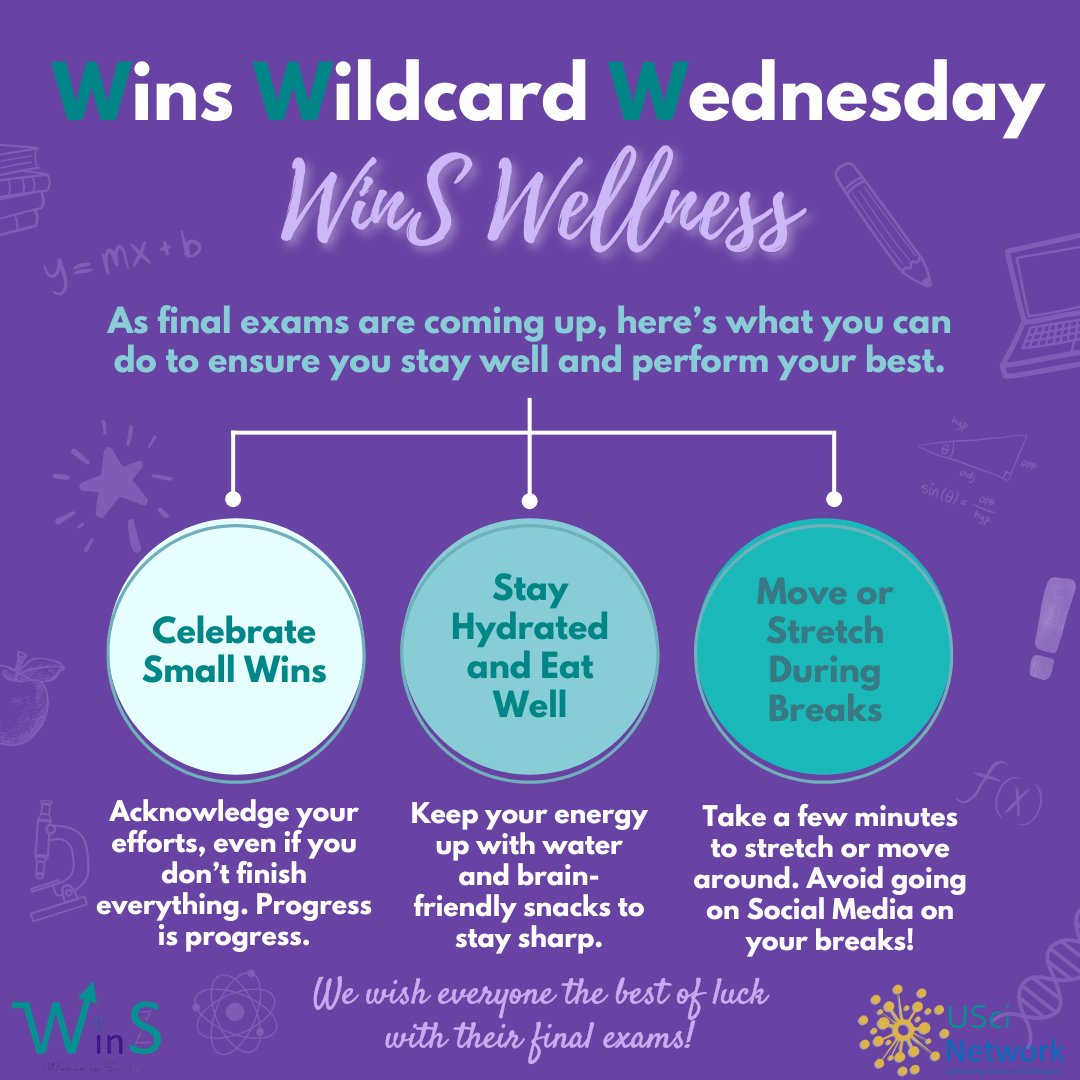 uwin__wins's tweet image. This Wildcard Wednesday - take in some of these wellness tips whether you're just starting exams or wrapping up!馃挏