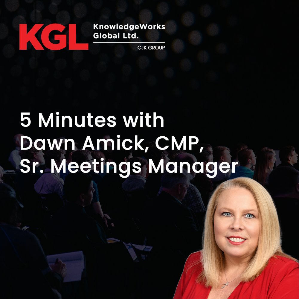 In our latest blog, we catch up with Dawn Amick, CMP, Senior Meetings Manager, about her experience in conference services, her new role on KGL's association management team, and the major challenges associations face in event management. Read more: kwglobal.com/blog/5-minutes…