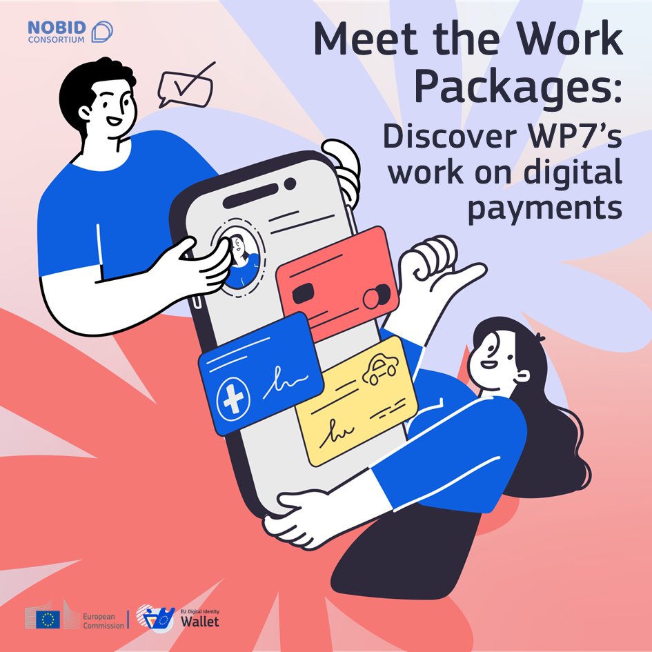 nobidconsortium's tweet photo. Work Package 7 of the #NOBIDConsortium aims to issue and test a seamless, secure, and inclusive European payment ecosystem using the @EUdigitalID. Find out more about WP7 activity and progress here: https://t.co/Cas9cDvHUa
#EUDIW @EU_Commission @dsgv @intesasanpaolo https://t.co/mwZh68QgtX
