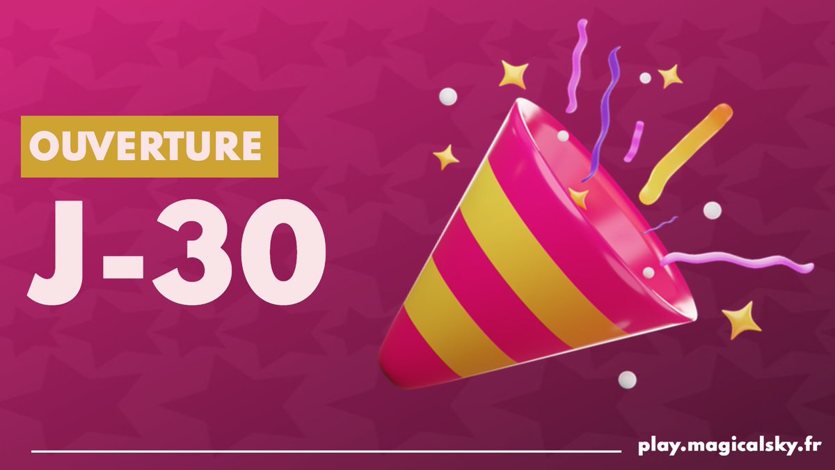 MagicalSkyMC's tweet photo. Dans un mois tout rond MagicalSky ouvre ses portes ! On a hâte de pouvoir vous montrer ce que l'on prépare depuis les 3 dernières années 🥳 https://t.co/DpPF3QigMb