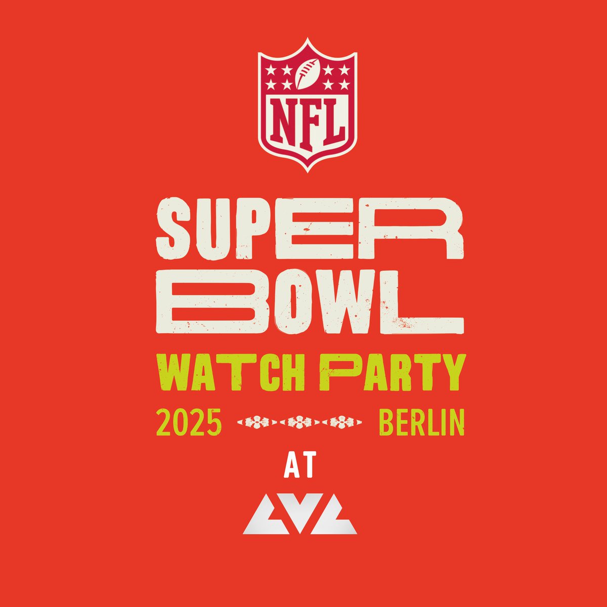 LVL (@lvlglobal) on Twitter photo LVL 🤝 NFL
Wir veranstalten in Zusammenarbeit mit <a href="/NFLDeutschland/">NFL Deutschland</a> Berlins offizielle Super Bowl Party im LVL!
🎮 Gaming-Turniere
🍔 Special Gastro
🎁 Giveaways
🎛️ Warm-Up DJ Set
📝 Prediction Game & Quiz
📺 Super Bowl mit der Community gucken
HYPE!
Tickets gibt es in Kürze! LVL 🤝 NFL
Wir veranstalten in Zusammenarbeit mit <a href="/NFLDeutschland/">NFL Deutschland</a> Berlins offizielle Super Bowl Party im LVL!
🎮 Gaming-Turniere
🍔 Special Gastro
🎁 Giveaways
🎛️ Warm-Up DJ Set
📝 Prediction Game & Quiz
📺 Super Bowl mit der Community gucken
HYPE!
Tickets gibt es in Kürze!