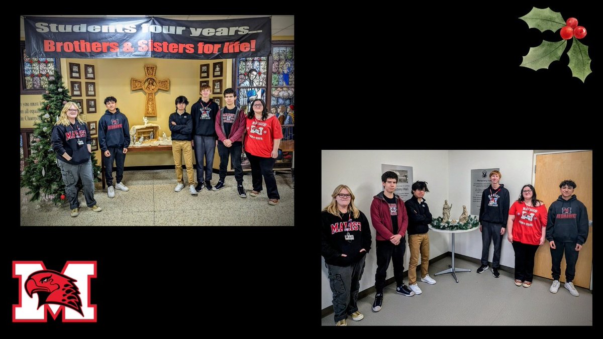 It's beginning to look a lot like Christmas - thanks to members of the Art National Honor Society and the Marist Math Team, who are making Marist look MERRY &amp; BRIGHT this season!
