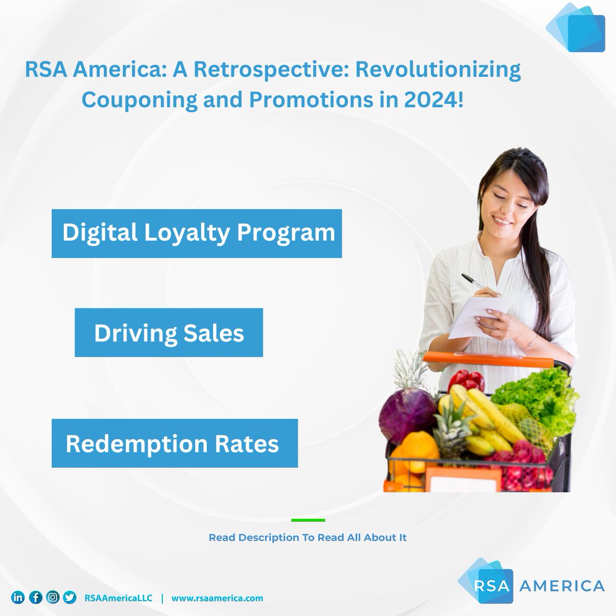 𝐑𝐒𝐀 𝐀𝐦𝐞𝐫𝐢𝐜𝐚: 𝐀 𝐑𝐞𝐭𝐫𝐨𝐬𝐩𝐞𝐜𝐭𝐢𝐯𝐞: 𝐑𝐞𝐯𝐨𝐥𝐮𝐭𝐢𝐨𝐧𝐢𝐳𝐢𝐧𝐠 𝐂𝐨𝐮𝐩𝐨𝐧𝐢𝐧𝐠 𝐚𝐧𝐝 𝐏𝐫𝐨𝐦𝐨𝐭𝐢𝐨𝐧𝐬!

In 2024, RSA America's BrandIQ revolutionized couponing, boosting redemption rates &amp; sales for independent grocers. Proud of the impact &amp; success!