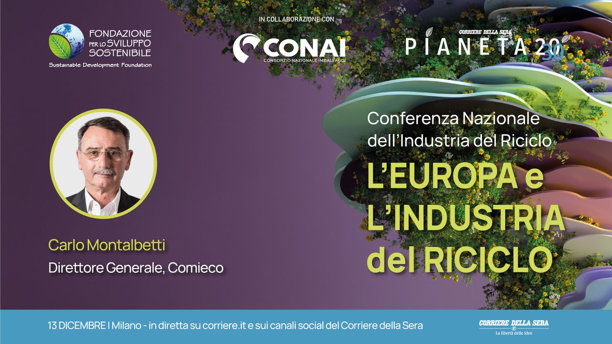 Comieco (@comieco) on Twitter photo Venerdì 13 in occasione della Conferenza per la presentazione del Rapporto “Il #Riciclo in Italia 2024” a cura di <a href="/susdefItalia/">Fondazione per lo Sviluppo Sostenibile</a> approfondiremo il mondo degli #imballaggi in #carta e #cartone e la #transizioneecologica delle imprese della filiera.
👉 comieco.org/leuropa-e-lind… Venerdì 13 in occasione della Conferenza per la presentazione del Rapporto “Il #Riciclo in Italia 2024” a cura di <a href="/susdefItalia/">Fondazione per lo Sviluppo Sostenibile</a> approfondiremo il mondo degli #imballaggi in #carta e #cartone e la #transizioneecologica delle imprese della filiera.
👉 comieco.org/leuropa-e-lind…