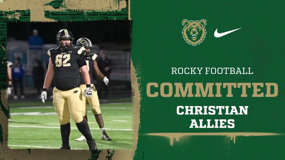 Christian Allies (@alliesc22) on Twitter photo Staying home and staying a bear!!🐻
At lots of consideration, I am honored to say that I am committed to <a href="/Rocky_Football/">Rocky Football</a> #BearRaid
<a href="/Coach_Melendo/">Jordan Melendo</a> <a href="/Coach_Stutz/">Chris Stutzriem</a> <a href="/CoachBlome/">Teague Blome</a> <a href="/TheCoachRuss/">Coach Russ Hale</a>
<a href="/RobStantonr/">Rob Stanton</a> <a href="/CoachDanWatson/">Coach Watson</a> <a href="/BWestFball/">BWestFball</a> Staying home and staying a bear!!🐻
At lots of consideration, I am honored to say that I am committed to <a href="/Rocky_Football/">Rocky Football</a> #BearRaid
<a href="/Coach_Melendo/">Jordan Melendo</a> <a href="/Coach_Stutz/">Chris Stutzriem</a> <a href="/CoachBlome/">Teague Blome</a> <a href="/TheCoachRuss/">Coach Russ Hale</a>
<a href="/RobStantonr/">Rob Stanton</a> <a href="/CoachDanWatson/">Coach Watson</a> <a href="/BWestFball/">BWestFball</a>