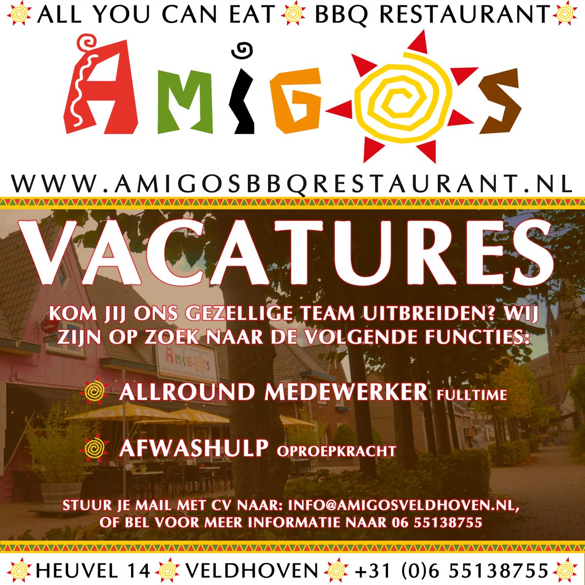 AmigosBBQrest's tweet photo. Wil jij werken in een gezellig team en weet je van aanpakken! Dan zoeken wij jou!
Solliciteer direct via de mail: Info@amigosveldhoven.nl of bel naar: 06 55138755

#Vacature #PersoneelGezocht #AllroundMedewerker #AfwasHulp #Wanted #Gezocht #Amigos #Barbecue #BBQ #Restaurant https://t.co/I8fvvMMrw8