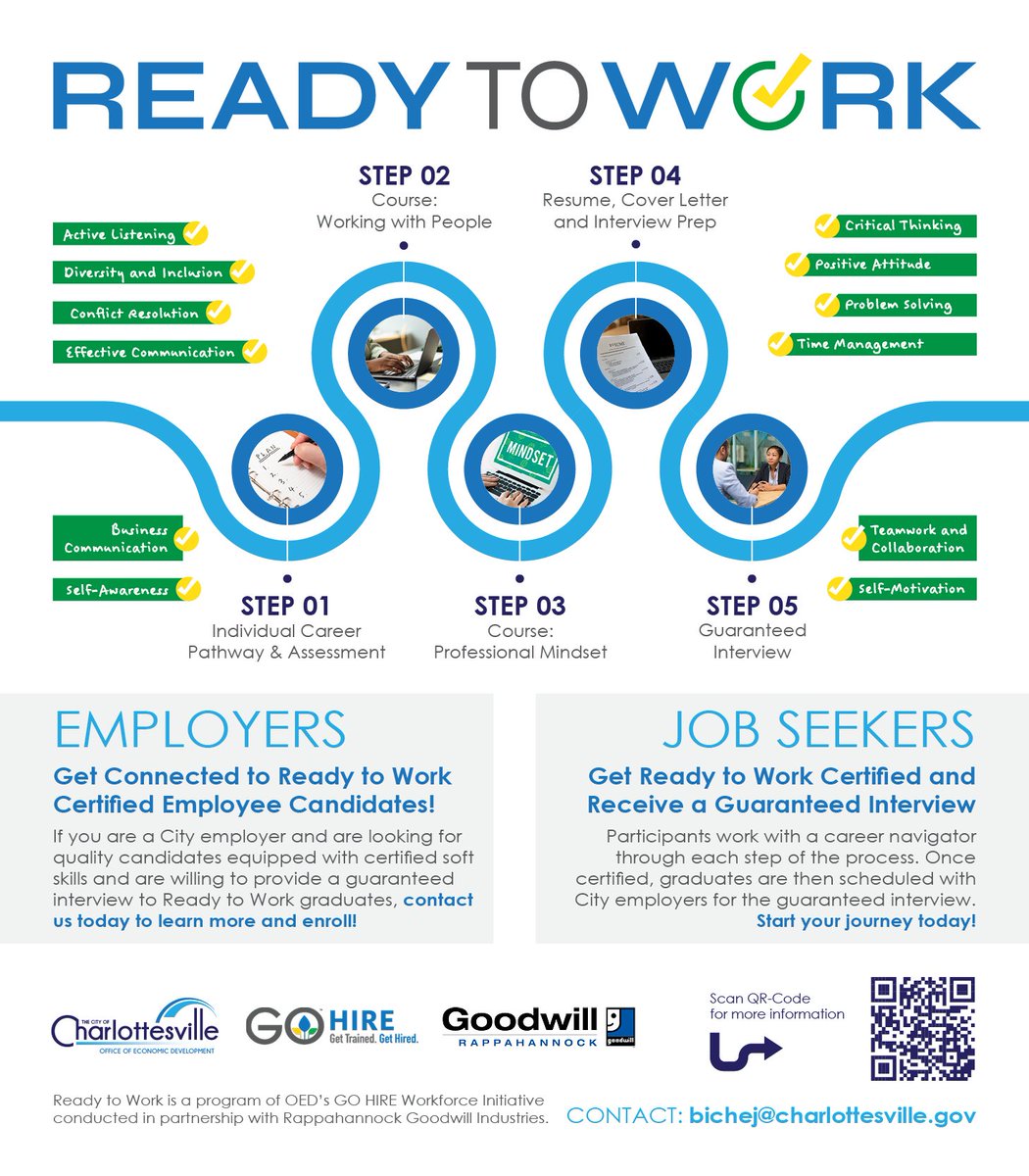 Happy Workforce Wednesday! Visit our Facebook page for info about how to get your resume noticed by employers and more info about our Ready to Work program:  facebook.com/Charlottesvill…