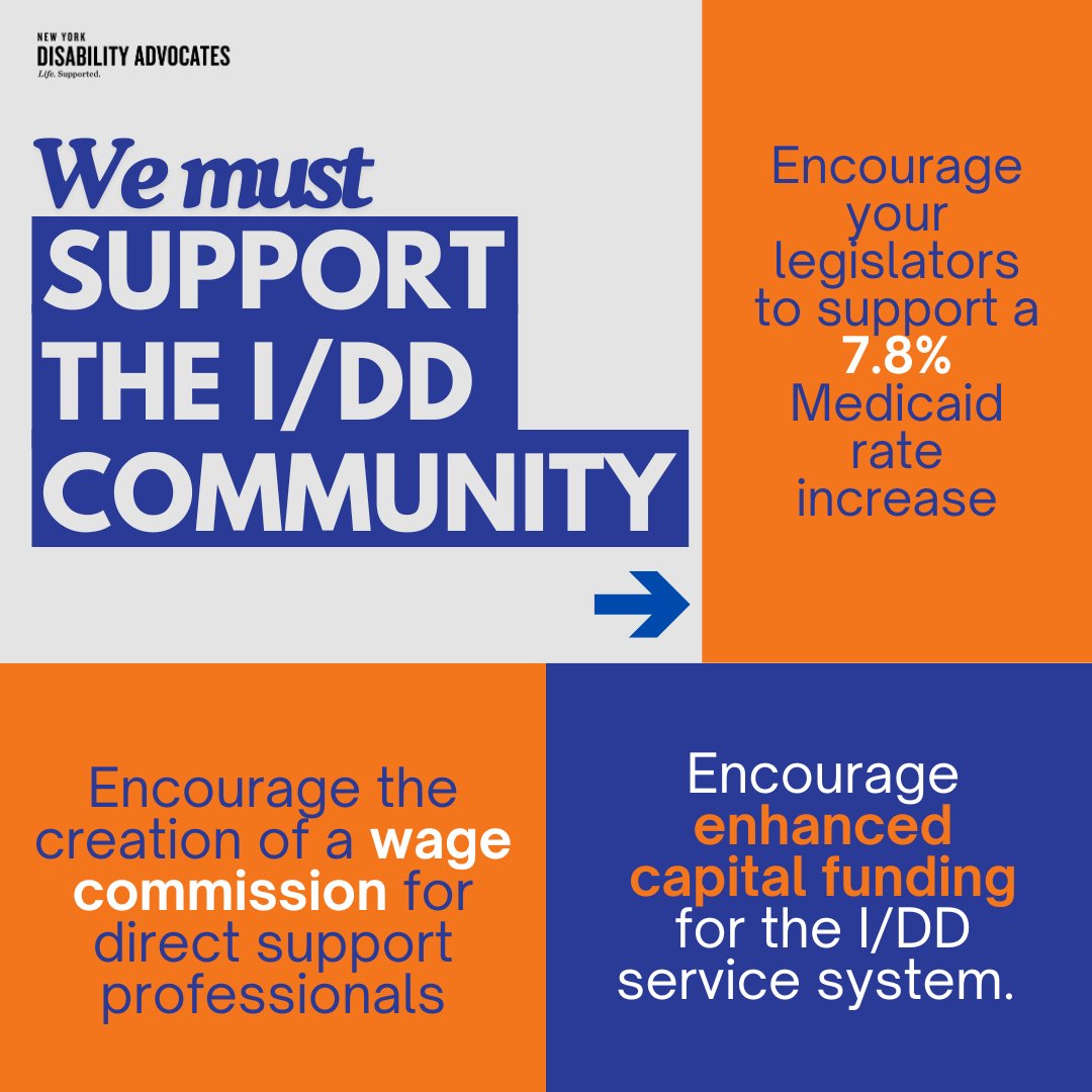 Join us in urging @govkathyhochul to support a stable care system for New Yorkers with intellectual and developmental disabilities. We need crucial legislative changes: a new Wage Commission, increased capital funding, and a 7.8% Medicaid rate increase.

#InvestInMe #InvestInUs