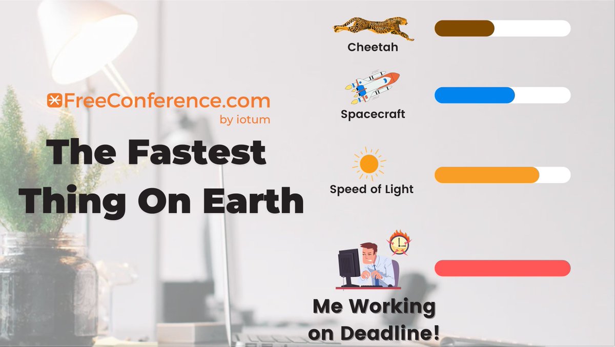 FreeConference's tweet image. #Deadlines don’t scare me... they just turn me into a highly caffeinated, #overthinking #sprinter! -&amp;gt;FreeConference.com

#remotework #workfromhome #digitalnomad #virtualassistant #coworking #entrepreneur #workfromanywhere #remoteworking #remotejobs #wfh #business #freelancer