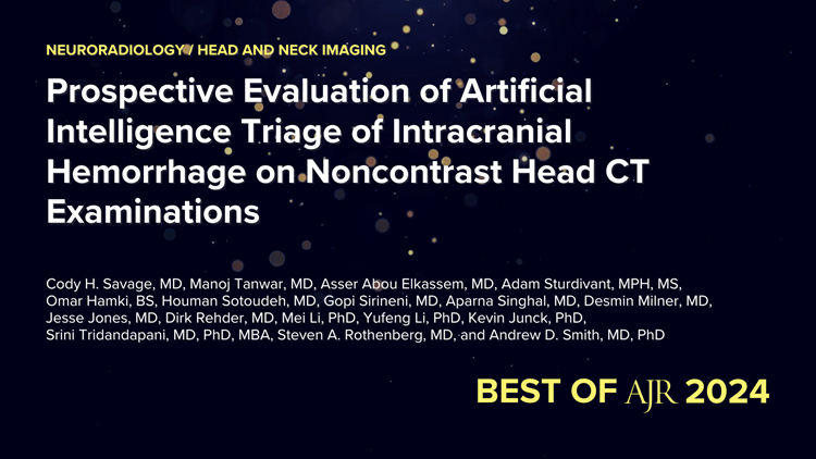 AJR (@ajr_radiology) on Twitter photo This large prospective real-world study found a widely used AI triage system failed to improve radiologists' accuracy for intracranial hemorrhage detection on noncontrast head CT examinations.
ajronline.org/doi/10.2214/AJ… This large prospective real-world study found a widely used AI triage system failed to improve radiologists' accuracy for intracranial hemorrhage detection on noncontrast head CT examinations.
ajronline.org/doi/10.2214/AJ…