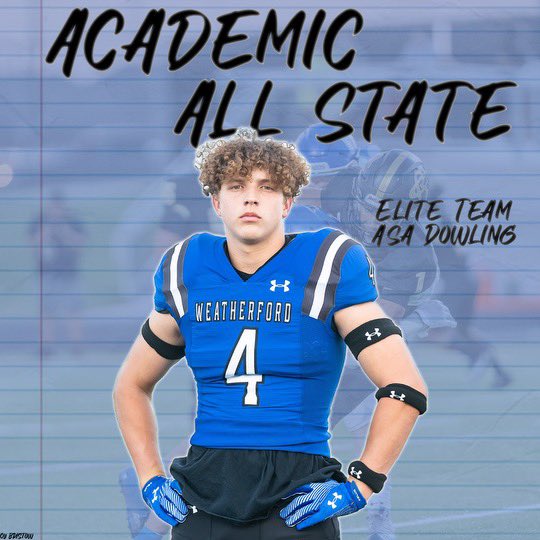 Football Academic All-State

Elite Team 

Asa Dowling