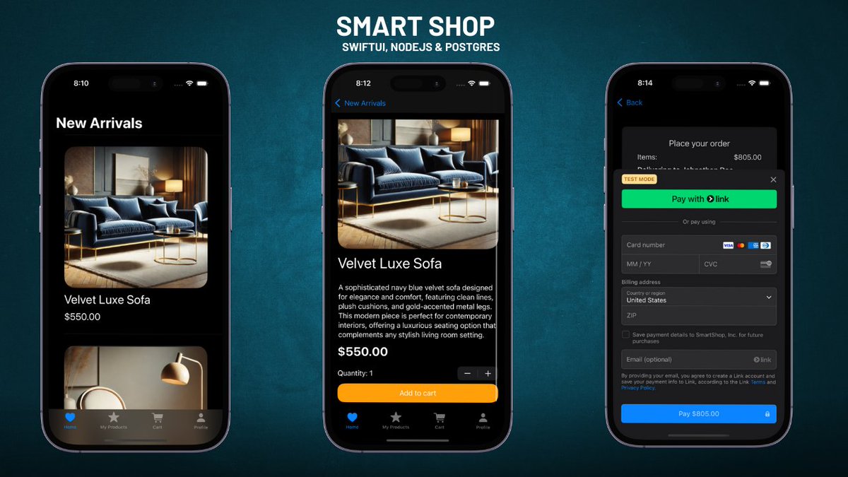 azamsharp's tweet photo. 🚀 Learn Full-Stack Development by building a professional e-commerce app!

🌟 SwiftUI + Node.js + Postgres + Stripe Integration
💡 Early Bird Pricing: $89 (Ends Dec 12)
🎯 Don’t miss out: 

https://t.co/c3ABw3C3Ga

Rts are welcome!

#SwiftUI #FullStackDevelopment #iOS #Nodejs https://t.co/eGoEhDQsSl