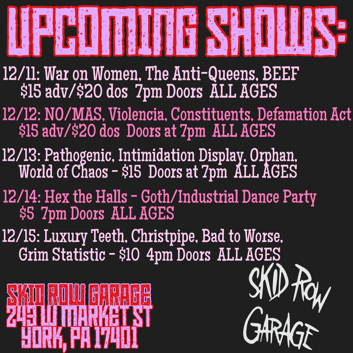 Shows this week. 

¯\_(ツ)_/¯