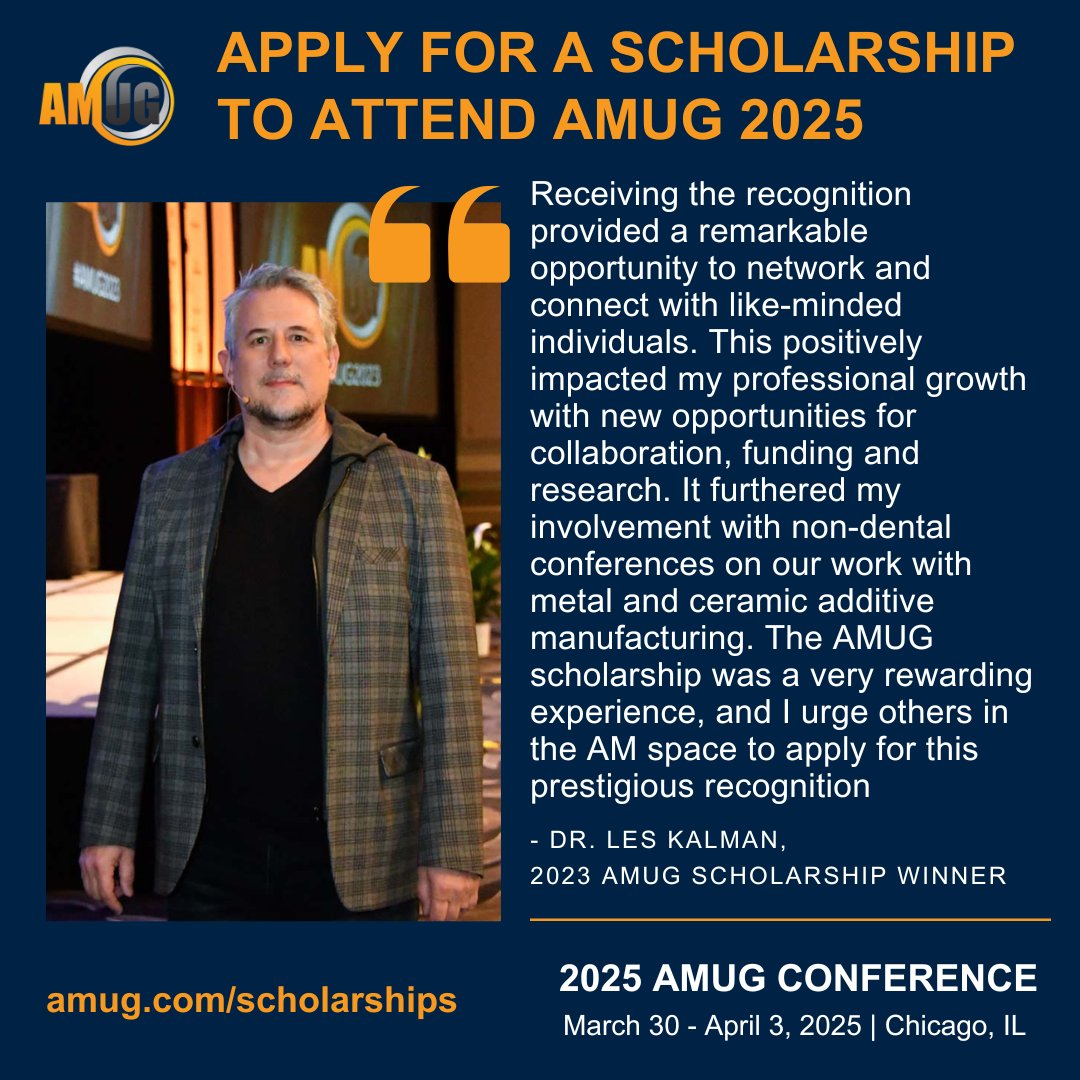 Attention #educators!
AMUG offers a scholarship each year that covers the costs for one professor/teacher to attend the 2025 AMUG Conference.

Apply for the scholarship through January 31, 2025. amug.com/randy-stevens-…

#AMUG #AMUG2025 #ForUsersByUsers #instructor
#educator