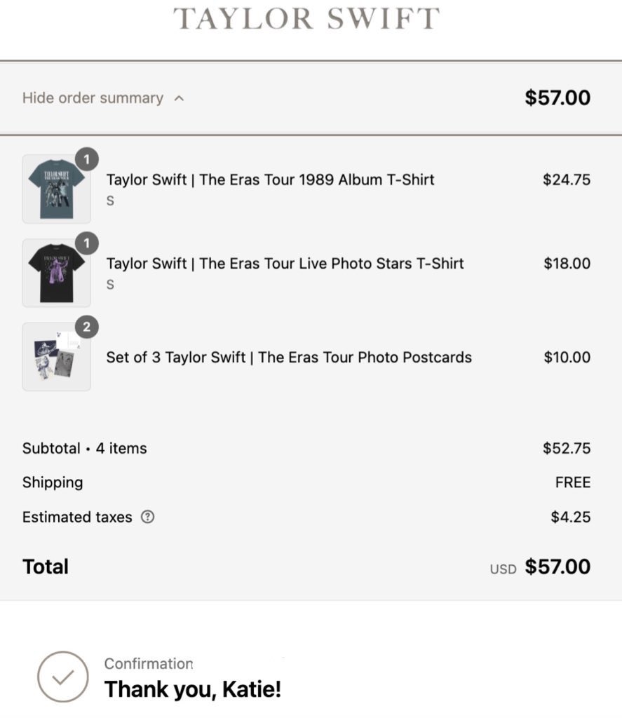 therepgirly's tweet photo. @taylornation13 I’m so excited for my order to come in!! 🥰 #TSTheErasTourCollection https://t.co/HxsDWVAoxp