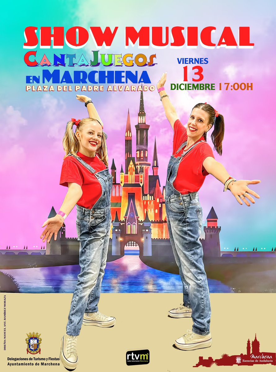 SHOW MUSICAL EN MARCHENA

¡No te lo pierdas! Cantajuegos llega a Marchena para llenar de música y diversión el viernes 13 de diciembre.

Plaza del Padre Alvarado 17:00 h

Un espectáculo para disfrutar en familia y hacer que los peques canten, bailen y se diviertan

#marchena