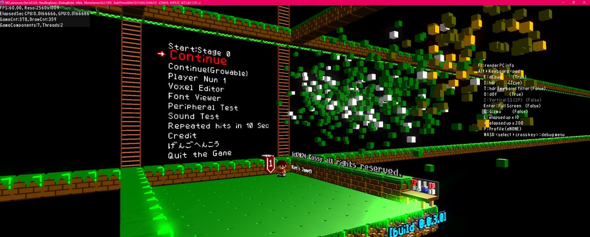 NeoBlogKossy's tweet photo. Build Monogame 3.8.2.1105 (in Debug Menu)
#monogame #gamedev #indiegame #indiedev #pixelart #CShap #dotnet #voxel #voxelart #ゲーム開発 https://t.co/IBRF8C4eRa