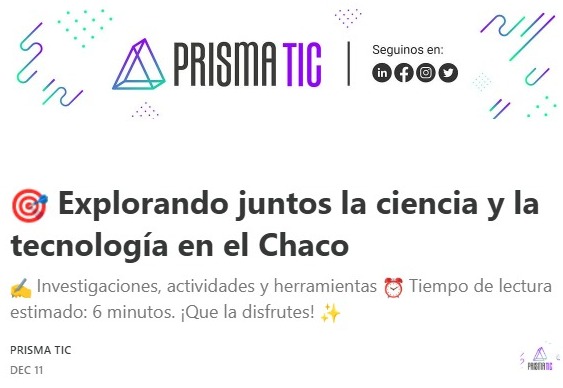 prismatic_chaco's tweet photo. ¡Buen miércoles! 🙌🏻🌥
📧🚀¿Ya revisaste tu bandeja de entrada?
👩🏻‍💻 Salió nuestra  #Newsletter con información y novedades de #Ciencia y #Tecnología desde una mirada local
📲 Si todavía no te suscribiste, ahora podés hacerlo👇https://t.co/nbIcLgdxeg https://t.co/RowC83oNg8