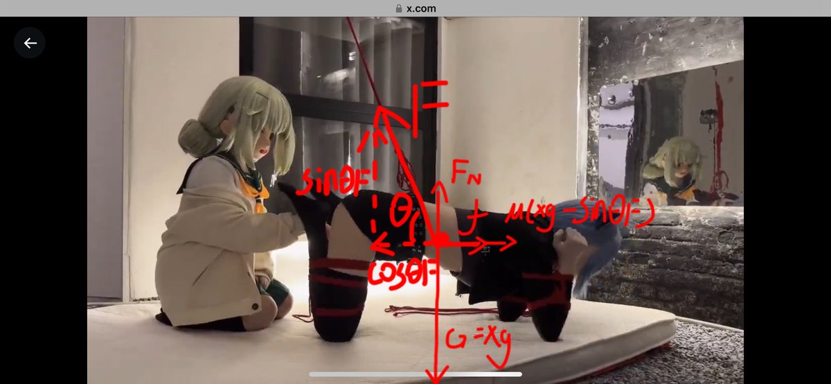 Emptring's tweet photo. @tiantian2413_1 @catfish_ovo @Blank_qwq F=(f+μXg)/(cosθ+μsinθ) https://t.co/0LbUjgnYom