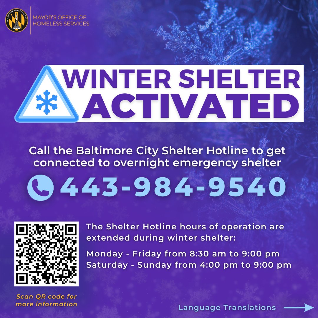 Baltimore City Mayor's Office of Homeless Services tweet media