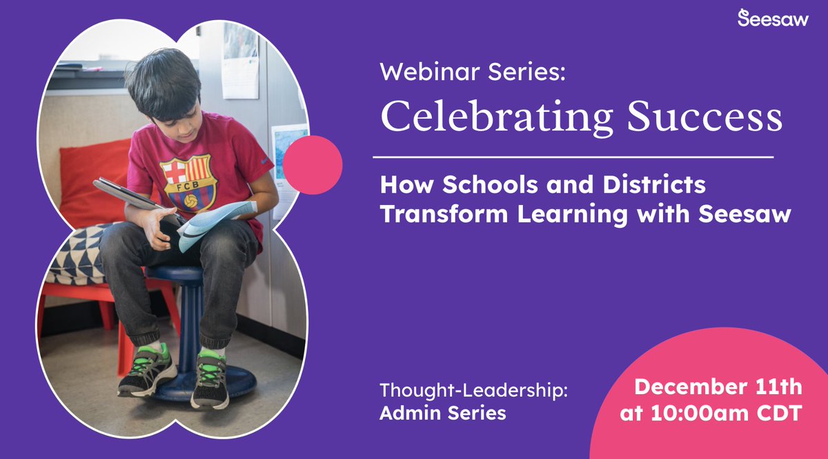 🚨 Happening Today! 🚨
Join me at 10:00 AM CT for "Celebrating Success: How Schools and Districts Transform Learning with Seesaw"!
📚 Hear real stories from education leaders
🌟 Envision <a href="/Seesaw/">Seesaw</a> in your district for 2025
Register now: live.seesaw.me/seesaw/Decembe…