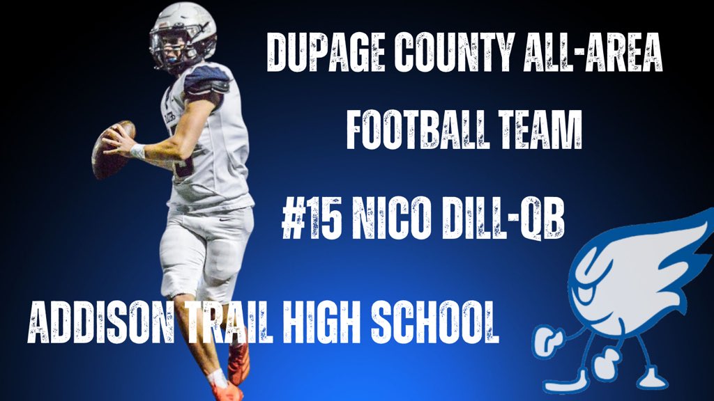 Congrats to Junior QB Nico Dill on making the Dupage County All-Area football team!
