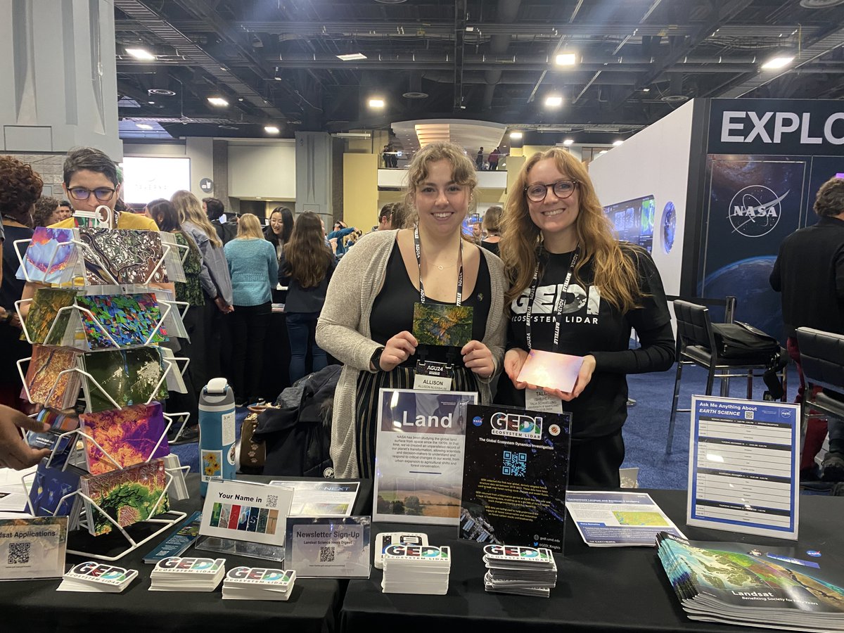 GEDI (@gedi_knights) on Twitter photo Come visit the #AGU24 Exhibit Hall tomorrow, Thurs. 12/12 from 10-11:30am EST to chat #GEDI, <a href="/NASA_Landsat/">NASA Landsat</a>, and pick up some fun postcards :) Come visit the #AGU24 Exhibit Hall tomorrow, Thurs. 12/12 from 10-11:30am EST to chat #GEDI, <a href="/NASA_Landsat/">NASA Landsat</a>, and pick up some fun postcards :)