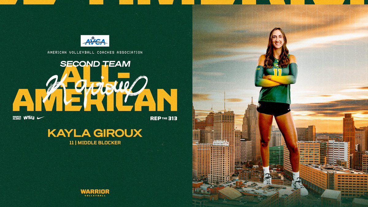 #WarriorVB:  Kayla Giroux Becomes Fifth All-American in Wayne State Volleyball History

tinyurl.com/ywmdrhwd

#REPthe313