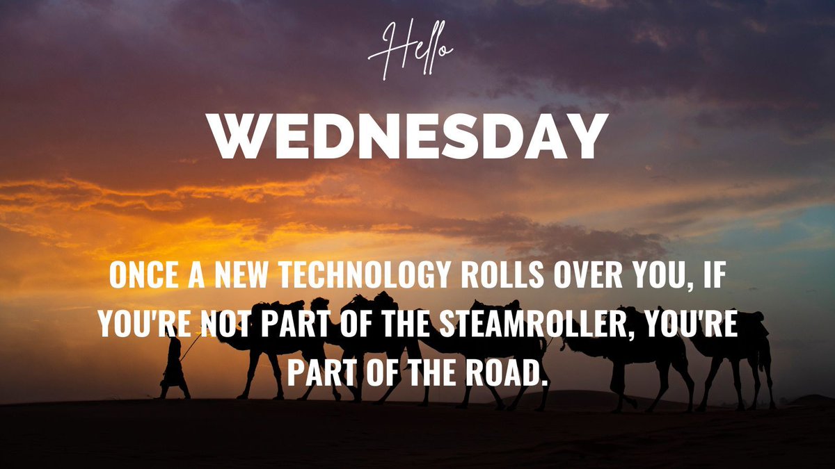 LibertyGroveSo's tweet photo. "Once a new technology rolls over you, if you're not part of the steamroller, you're part of the road." — Stewart Brand https://t.co/93fTLwKmms