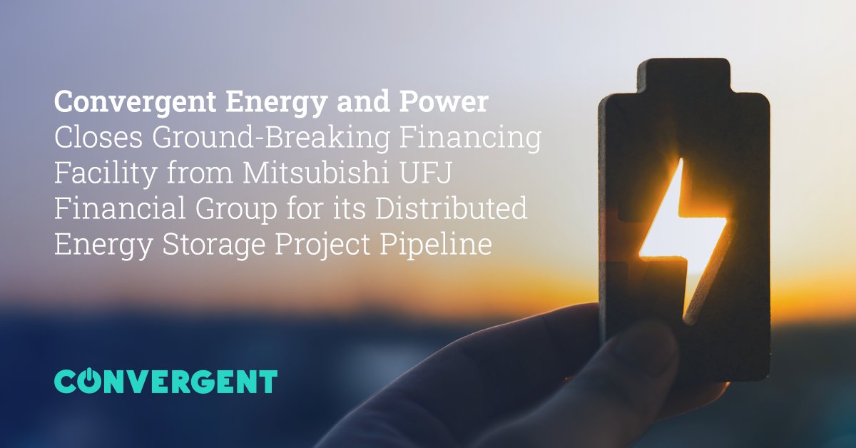 ⚡Convergent is excited to announce that we’ve closed a programmatic construction-to-term loan, tax equity bridge loan, and letter of credit facility with <a href="/MUFJ/">まつも東京UFJ</a> (Mitsubishi UFJ Financial Group).

Learn more ➡️ hubs.li/Q02_fSBy0