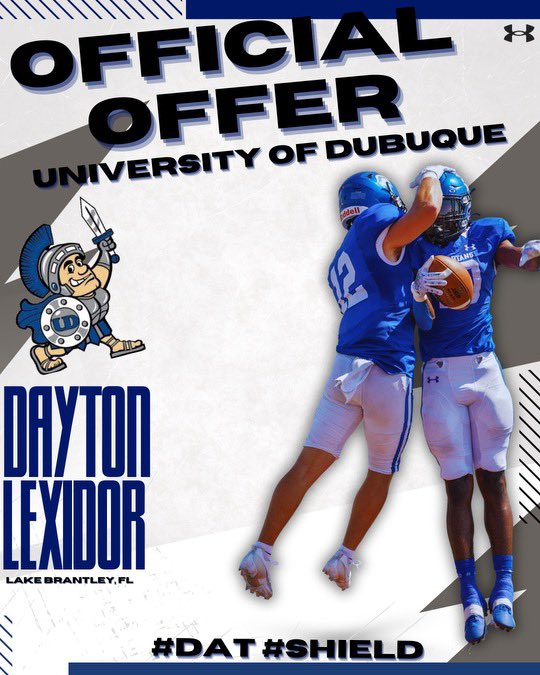 DkLexidor21's tweet image. Beyond blessed to receive an offer from the University of Dubuque💙🩶@CoachMMitch @DubuqueFootball @coachmaiuri @Coach_Cooper4 @CoachShep33 @NP_Florida @CenFLAPreps @PrepRedzoneFL