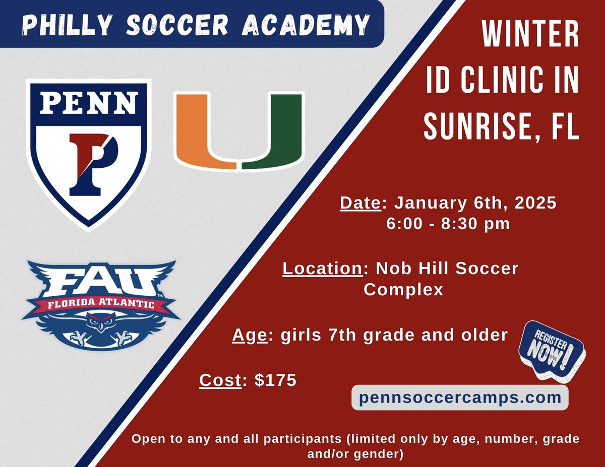 Our Florida ID Clinic is back! Register now using the link in our bio.

#FightOnPenn🔴🔵⚽️