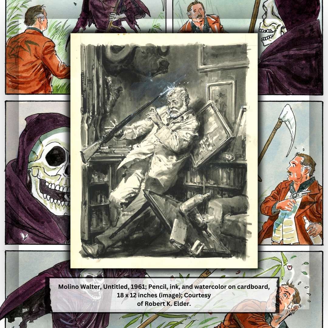 KeanGalleries's tweet photo. As a part of our ‘Technique &amp; Style Spotlight’ campaign, Hemingway in Comics invites you to explore the fascinating fusion of literature and visual art.  

Visit from November 10, 2024, to January 7, 2025.

#HemingwayInComics #galleriesatkean #keanuniversity https://t.co/SCpzJgHV26